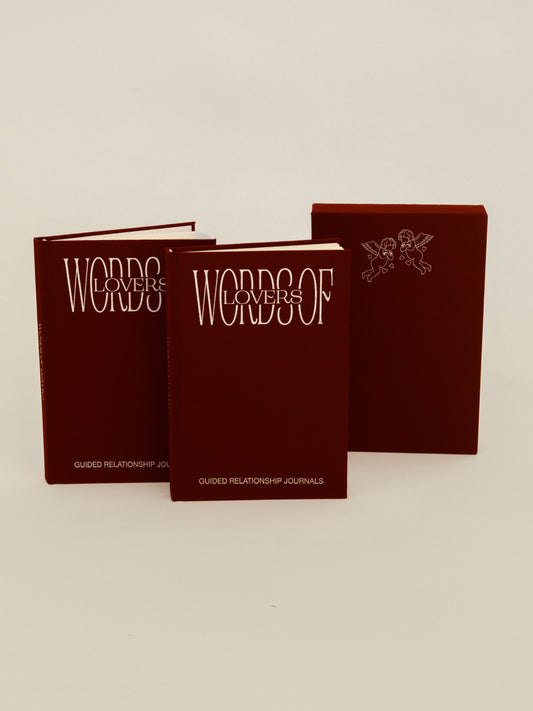 Couple's Journal Set - Deep Red - Blank Background